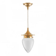 Ceiling Lamp - Dahlberg Cord Pendant 80 Brass, Frosted Glass Drop thumbnail image