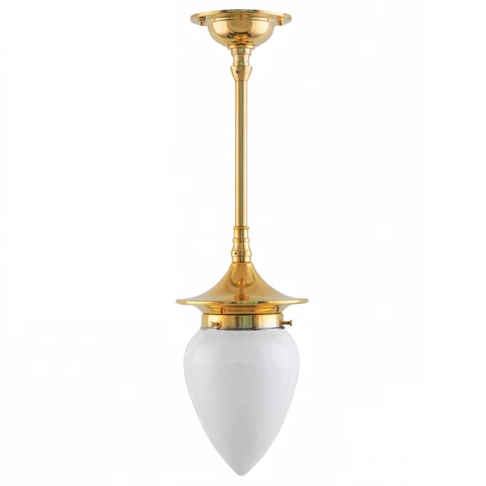 Ceiling Light - Dahlberg Pendant 80 - Opal White Glass, Brass