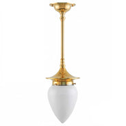 Taklampa - Dahlbergspendel 80 mässing, opalvit droppe thumbnail image
