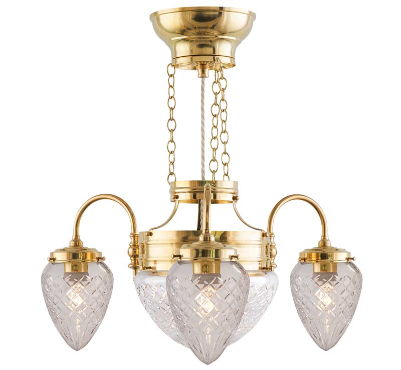 Chandelier - Three-Arm Ring Chandelier - 1900