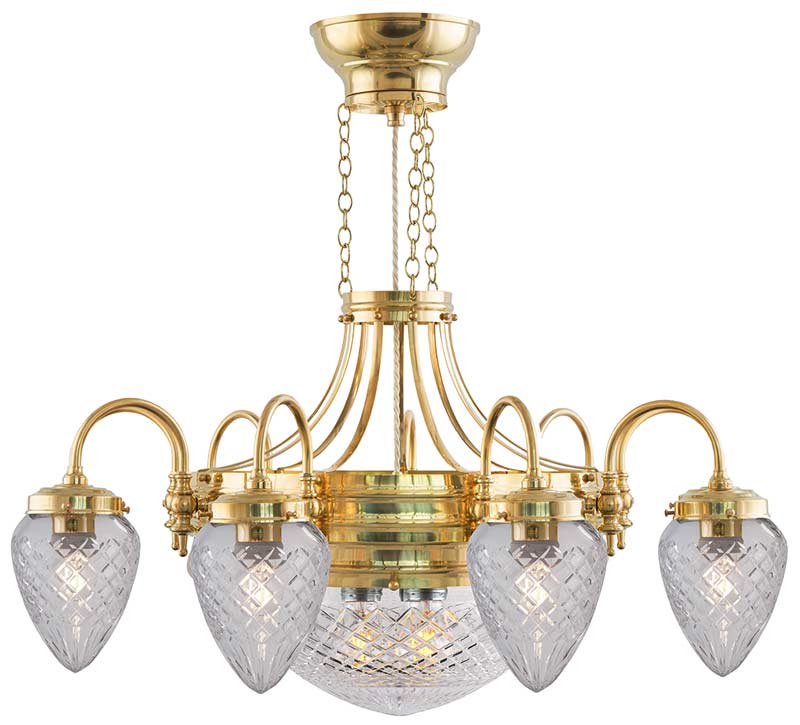 Chandelier - Nine-Arm Ring Chandelier - 1900