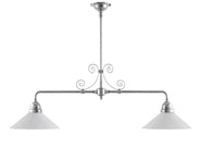 Taklampe - Spillebordlampe forniklet med ornamenter, hvit skjerm thumbnail image