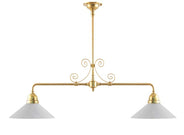 Taklampe - Spillebordlampe med ornamenter, hvit skjerm thumbnail image