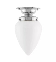 Taklampe - Lundkvist 80 nikkel, hvitt glass thumbnail image