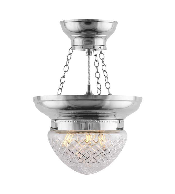 Ampel Pendant Light- Fröding 200 - Nickel, Clear Glass Shade