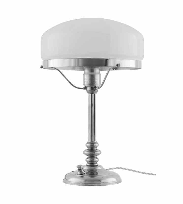 Bordslampa - Karlfeldt förnicklad, vit skärm image