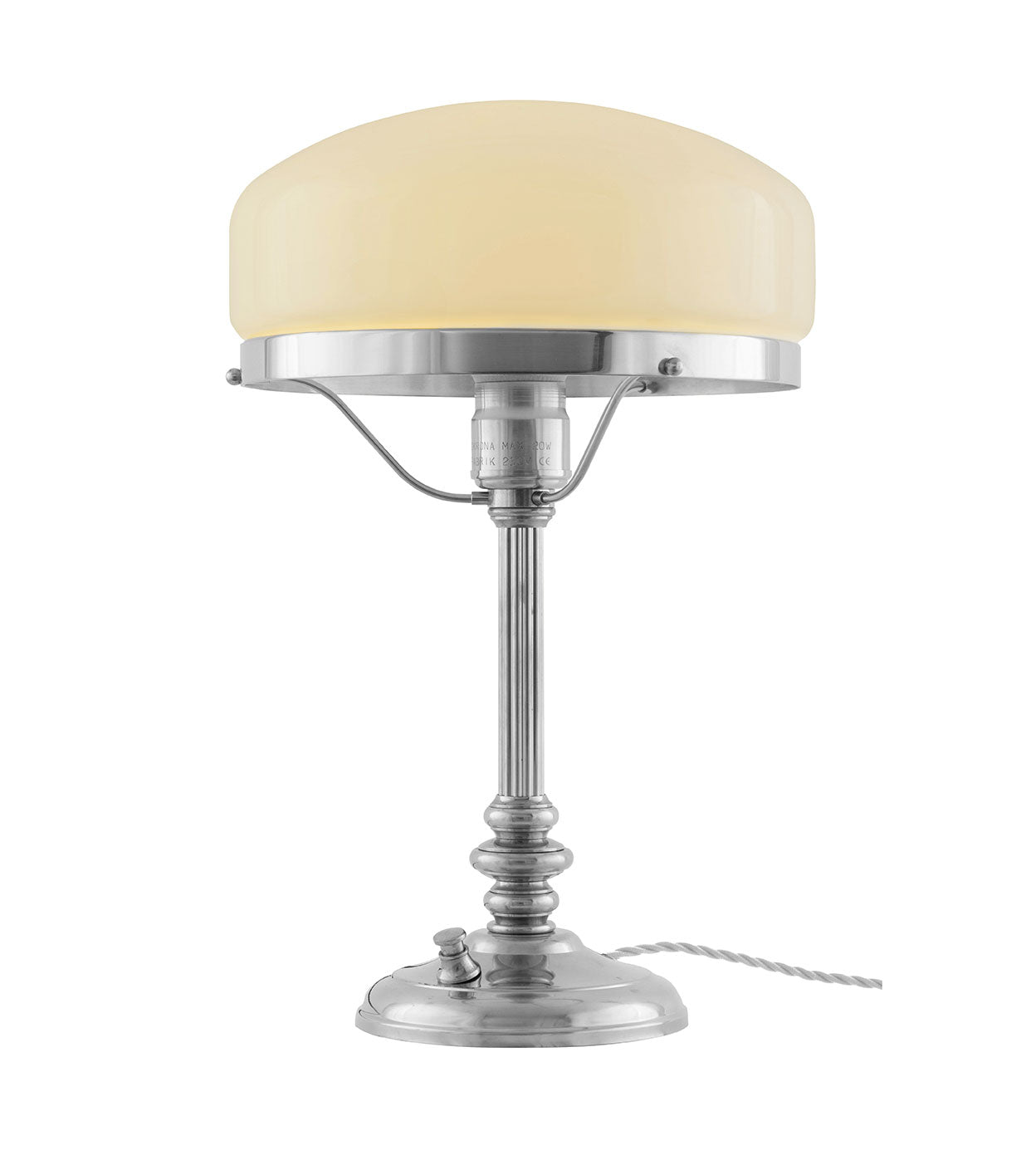 Bordslampa - Karlfeldt förnicklad, benvit skärm image