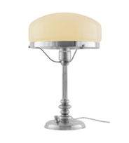 Bordslampa - Karlfeldt förnicklad, benvit skärm thumbnail image