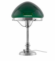 Table lamp - Karlfeldt - Nickel, Pointed Green Shade thumbnail image