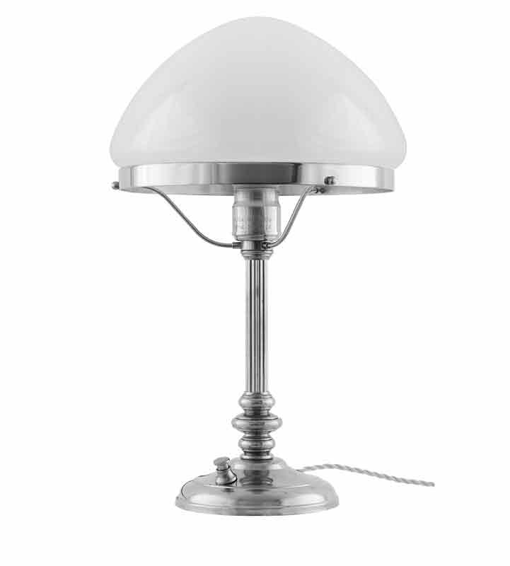 Bordslampa - Karlfeldt förnicklad, toppig vit image