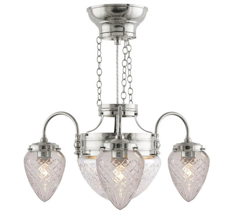 Chandelier - Three-Arm Ring Chandelier nickel - 1900