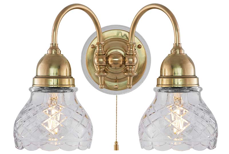 Wall Light - Stackelberg - Clear Cut-Glass Bell Shades image