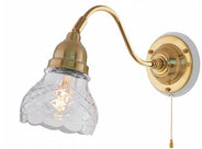 Wall Light - Runeberg - Brass , Clear Cut-Glass Shade thumbnail image