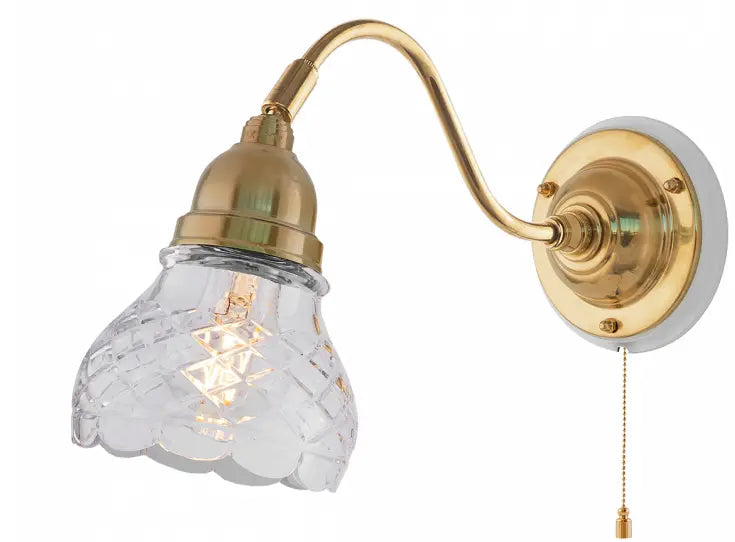 Wall Light - Runeberg - Brass , Clear Cut-Glass Shade image