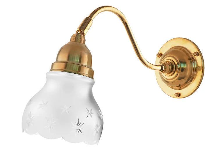 Wall light - Runeberg - Brass and Matte Cut Glass image