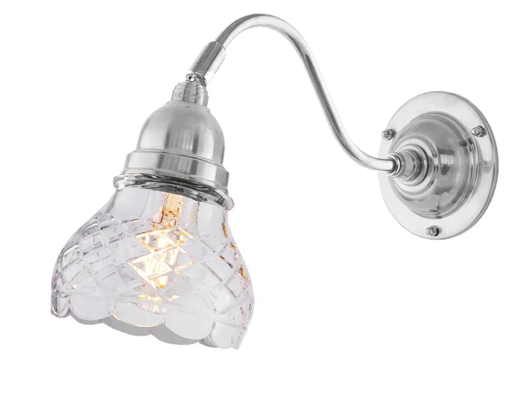 Wall lamp - Runeberg nickel clear cut bell shade