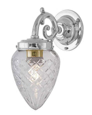 Badeværelseslampe - Topelius forniklet klart glas dråbe thumbnail image