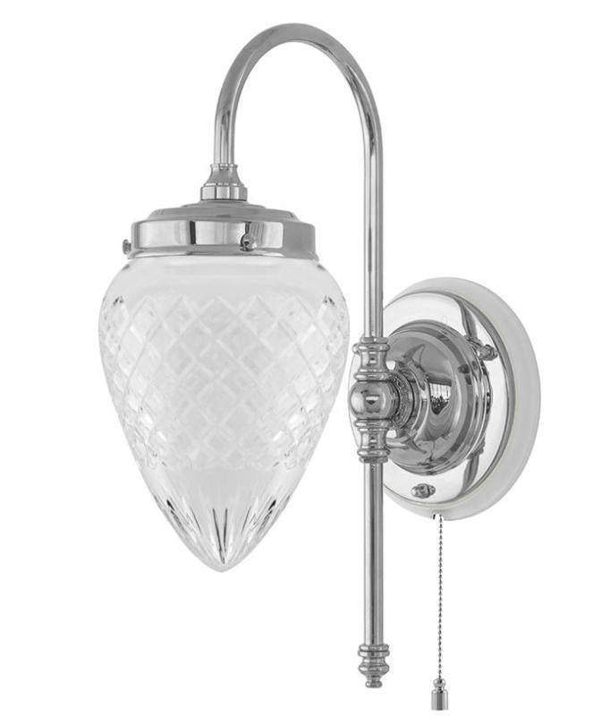 Wandleuchte – Blomberg 80, vernickelt, Klarglas, Tropfenform image