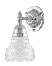 Badrumslampa - Adelborg förnicklad, slipat klarglas thumbnail image