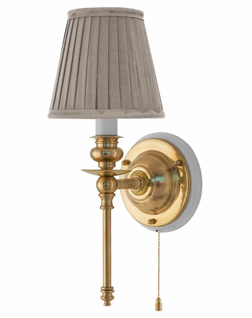 Vegglampe - Ribbing messing, beige skjerm image