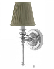 Wall light - Ribbing - Nickel, Olive green shade thumbnail image