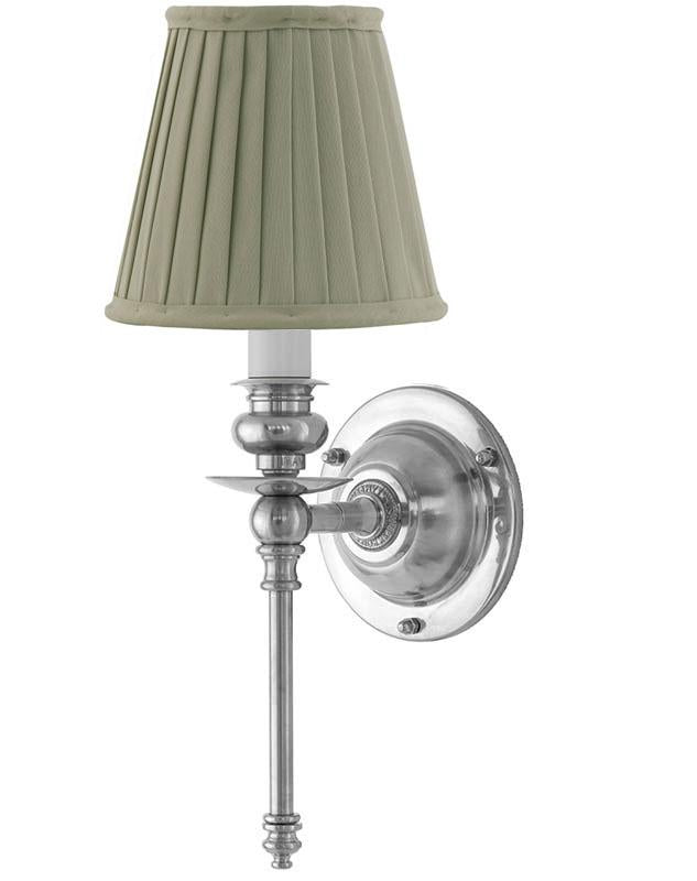Vägglampa - Ribbing nickel, olivgrön skärm image