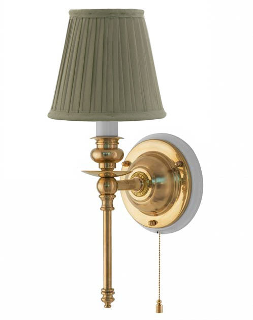 Vegglampe - Ribbing messing, olivengrønn skjerm image