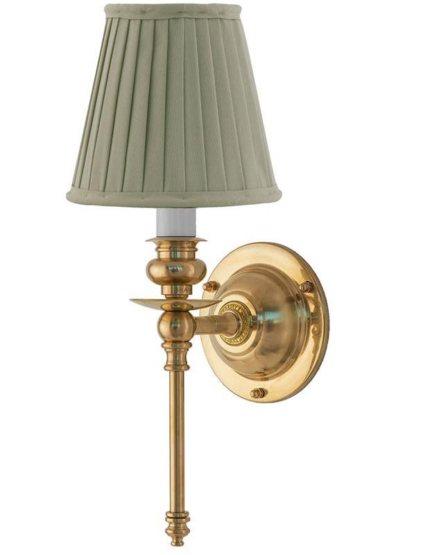 Wall Light - Ribbing - Brass - Olive green Shade