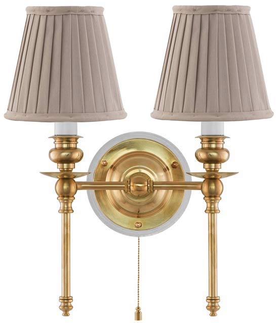 Wivallius Wall Light - Beige Fabric Shades. image