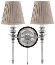 Wivallius wall light - nickel with beige fabric shades. thumbnail image