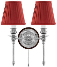 Wivallius Wall Light - Nickel with Green Fabric Shades. thumbnail image