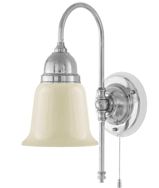 Wall Light - Ahlström - Nickel Plated with Off-White Glass Shade image