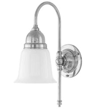 Badrumslampa - Ahlström 60 förnicklad opalvit klocka thumbnail image