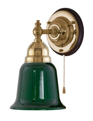 Wall Light - Adelborg -Brass - Green Bell Shade thumbnail image
