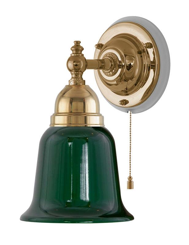 Wall Light - Adelborg -Brass - Green Bell Shade image