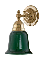 Badeværelseslampe - Adelborg messing, grøn klokke thumbnail image