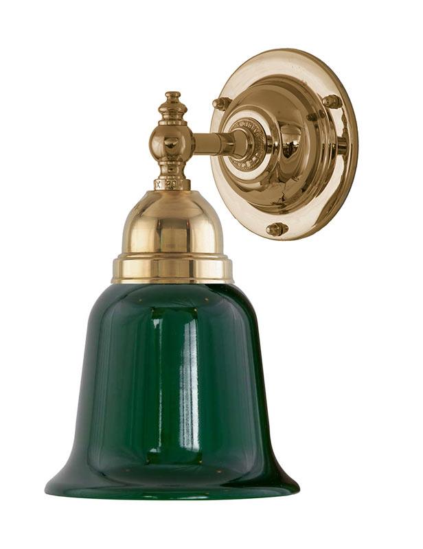 Badrumslampa - Adelborg mässing, grön klocka image