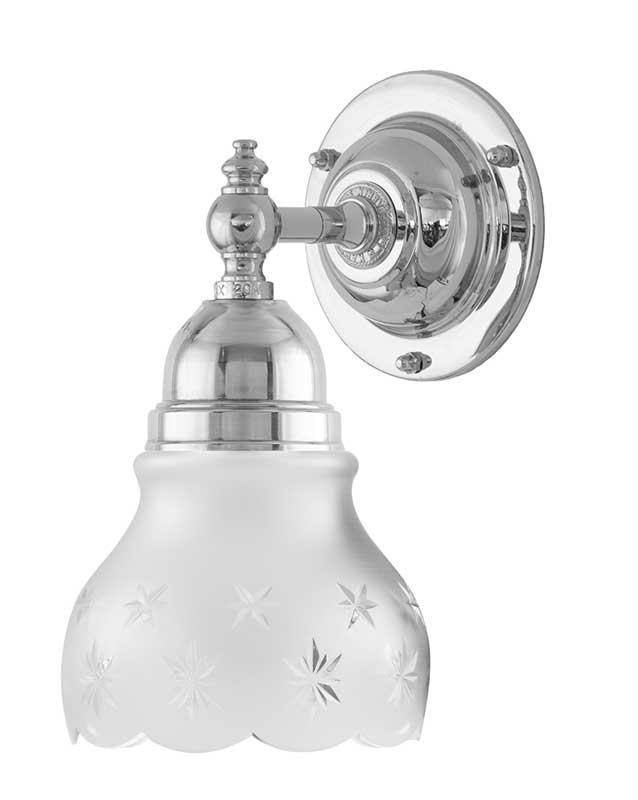 Badrumslampa - Adelborg förnicklad, slipat mattglas image