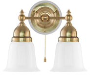 Wall Light - Bergman - Brass, Opal White Bell Shades thumbnail image