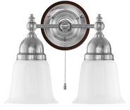 Wall Light - Bergman - Nickel, Opal White Bell Shades thumbnail image