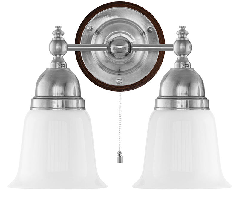 Wall Light - Bergman - Nickel, Opal White Bell Shades image