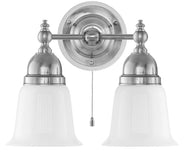 Wall Light - Bergman - Nickel, Opal White Bell Shades thumbnail image