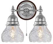 Wall Light - Bergram - Nickel and Clear Cut Glass thumbnail image