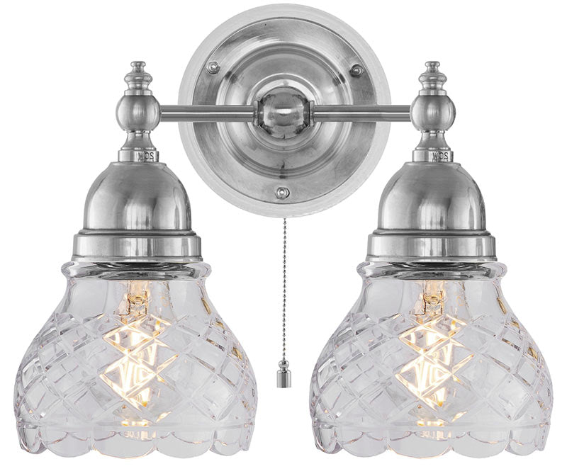 Wall Light - Bergram - Nickel and Clear Cut Glass image