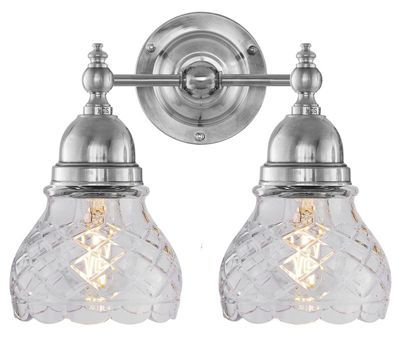 Wall Light - Bergram - Nickel and Clear Cut Glass image