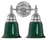Badrumslampa - Bergman förnicklad, grön klocka thumbnail image