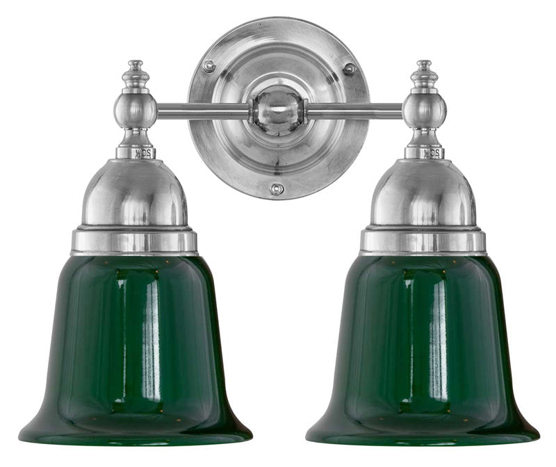 Badrumslampa - Bergman förnicklad, grön klocka image