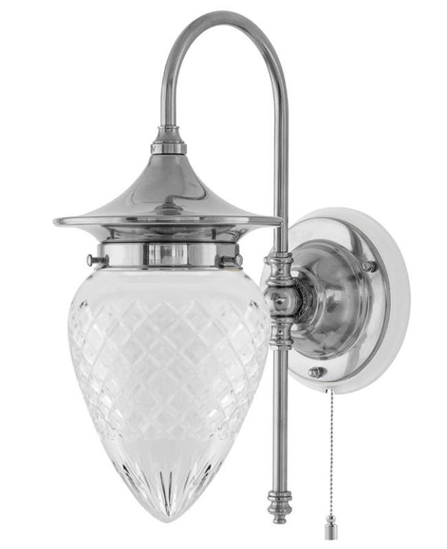 Wall Light - Fryxell - Nickel - Clear Drop Shade image
