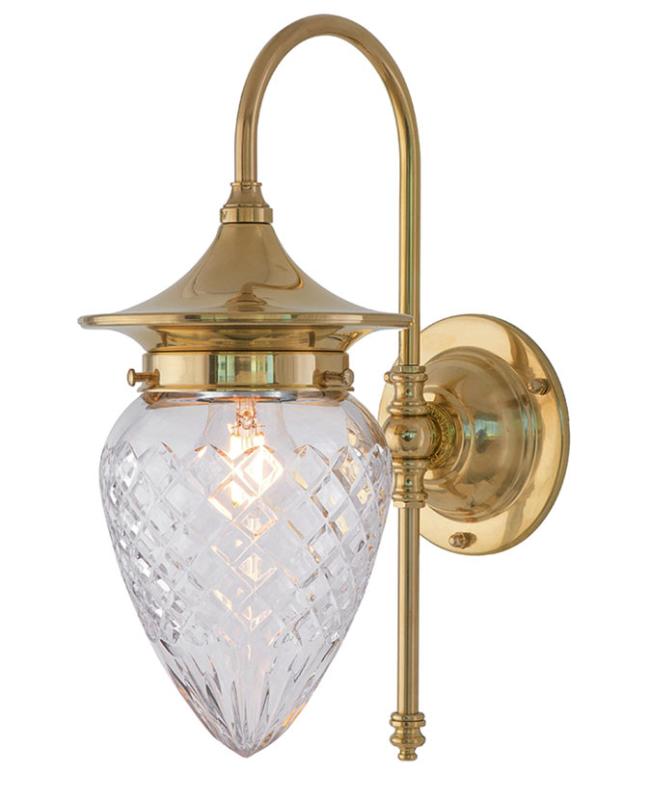 Wall Light - Fryxell - Brass - Clear Drop Shade