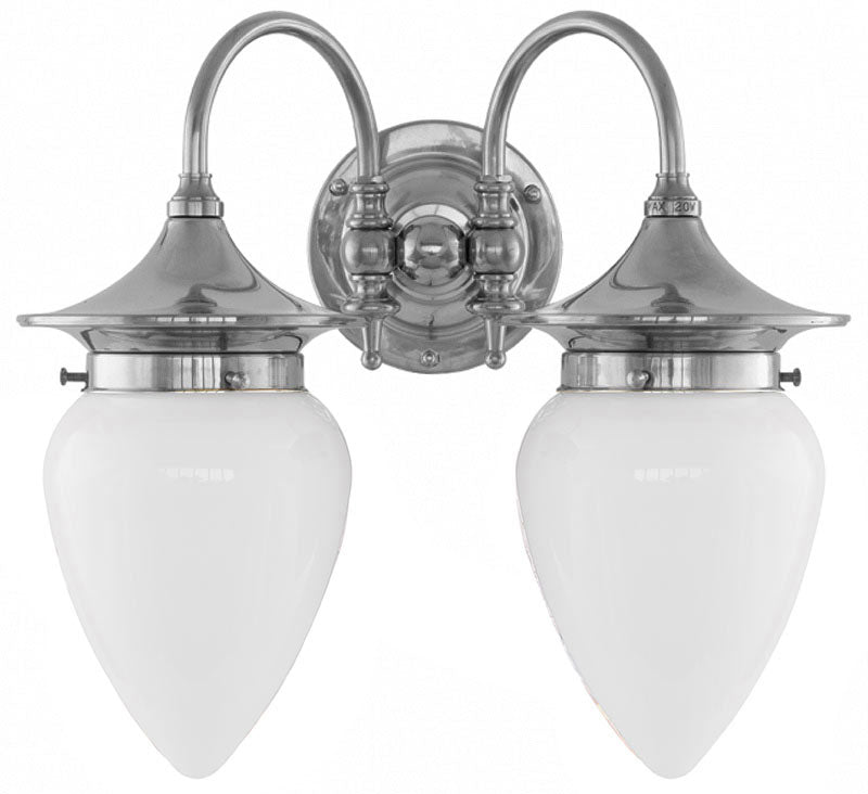 Bathroom Wall Light - Tigerstedt Nickel - Opal White Shade